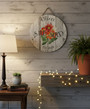 Rustic She Shed Retreat Custom Name Floral Round Wood Sign