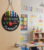 Sparking Bright Minds Personalized Teacher Round Wood Sign