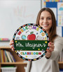 Teacher Round Wood Sign Personal Greeting for Every Student