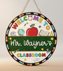 Teacher Round Wood Sign Personal Greeting for Every Student