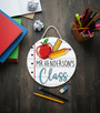 Where Greatness Grows Apple Pencil Teacher Round Wood Sign