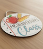 Where Greatness Grows Apple Pencil Teacher Round Wood Sign