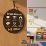 Where Kindness Grows Custom Teacher Round Wood Sign