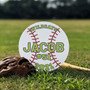 Baseball Stars Custom Sport Round Wood Sign Team Pride