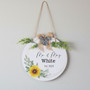 Custom Farmhouse Wedding Round Wood Sign Mr, Mrs Entryway Decor