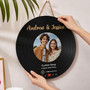 Custom Song Lyrics Wedding Round Wood Sign Unique Newlywed Gift