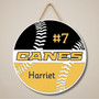 Custom Sport Round Wood Sign Locker Decor for Team Travel Ball