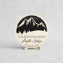 Custom Wedding Story, Mountain Round Wood Sign Keepsake