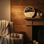 Custom Wedding Story, Mountain Round Wood Sign Keepsake