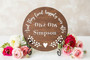 Forever Starts Here Personalized Mr and Mrs Wedding Round Wood Sign
