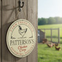 Fresh Eggs and Happy Hens Custom Chicken Farm Round Wood Sign