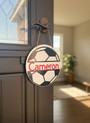 Goal Personalized Soccer Team Sport Round Wood Sign Decor