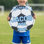 Goal Winning Soccer Sport Round Wood Sign Custom Team and Name