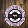 Heart of the Farm Pig Family Round Wood Sign