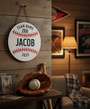 Home Run Heritage Custom Baseball Sport Round Wood Sign