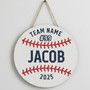Home Run Heritage Custom Baseball Sport Round Wood Sign