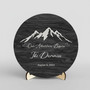 Mountain Round Wood Sign Custom Wedding Adventure Decor