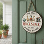 Rustic Duck Quack Shack Personalized Farm Round Wood Sign