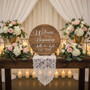 Rustic Wedding Round Wood Sign Custom Names and New Beginnings