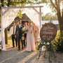 Rustic Wedding Round Wood Sign Custom Names and New Beginnings