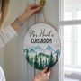 Teachers Forest Haven Custom Mountain Round Wood Sign Decor