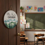 Teachers Forest Haven Custom Mountain Round Wood Sign Decor