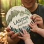 Woodland Adventure Mountain Round Wood Sign for Your Little One