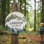 Woodland Adventure Mountain Round Wood Sign for Your Little One
