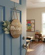 Custom Name Teacher Round Wood Sign Classroom Decor