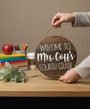 Custom Name Teacher Round Wood Sign Classroom Decor