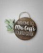 Custom Name Teacher Round Wood Sign Classroom Decor