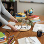 Farmhouse Style Personalized Teacher Round Wood Sign