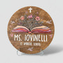 Heartfelt Classroom Welcome Teacher Round Wood Sign