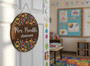 Personalized Teacher Round Wood Sign for Student Welcome