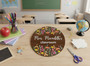 Personalized Teacher Round Wood Sign for Student Welcome