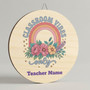 Rustic Birch Teacher Round Wood Sign Classroom Welcome Decor