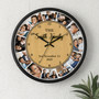12-Photo Wooden Personalized Wall Clock - Unique Family Gift Art