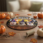 Beware Dog Licker Personalized Halloween Round Wood Sign