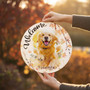 Custom Pet Portrait Animal Round Wood Sign Autumn Fall Decor