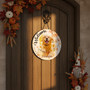 Custom Pet Portrait Animal Round Wood Sign Autumn Fall Decor