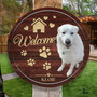 Custom Photo and Name Animal Round Wood Sign Pet Home Decor