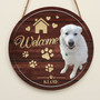 Custom Photo and Name Animal Round Wood Sign Pet Home Decor