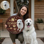 Custom Photo and Name Animal Round Wood Sign Pet Home Decor