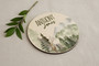 Forest Friends Peaks Personalized Mountain Nursery Round Wood Sign