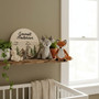 His First Woodland Keepsake Wolf Mountain Round Wood Sign