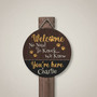 No Need to Knock Custom Dog Animal Round Wood Sign
