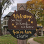 No Need to Knock Custom Dog Animal Round Wood Sign