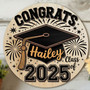 Personalized Graduation Round Wood Sign Custom Congrats Keepsake