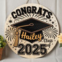 Personalized Graduation Round Wood Sign Custom Congrats Keepsake