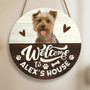 Personalized Home Animal Round Wood Sign for Pet Lovers